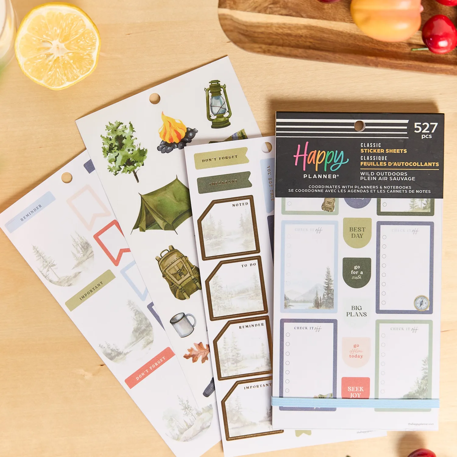 Happy Planner Wild Outdoors stickers agenda 30 planches nature