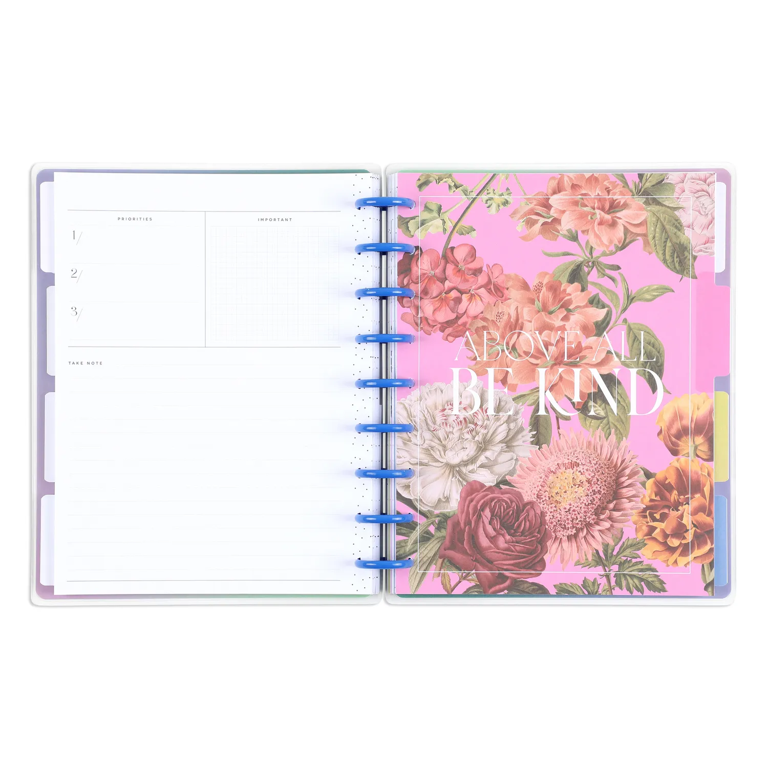 Happy Planner Seeds of Joy agenda dashboard 12 mois non daté floral
