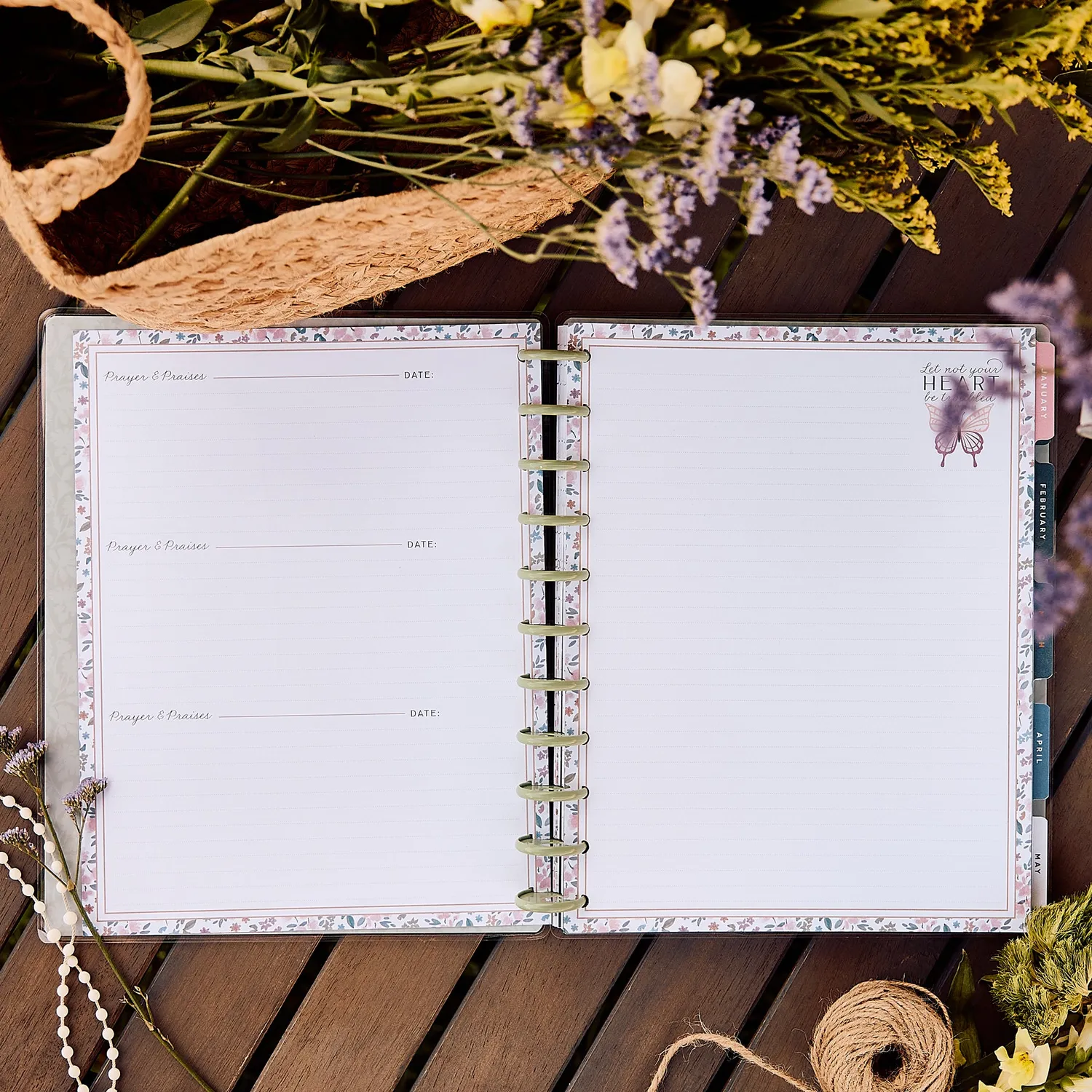 Happy Planner Wildflower Daydream Faith recharge Big 40 feuilles pointillés