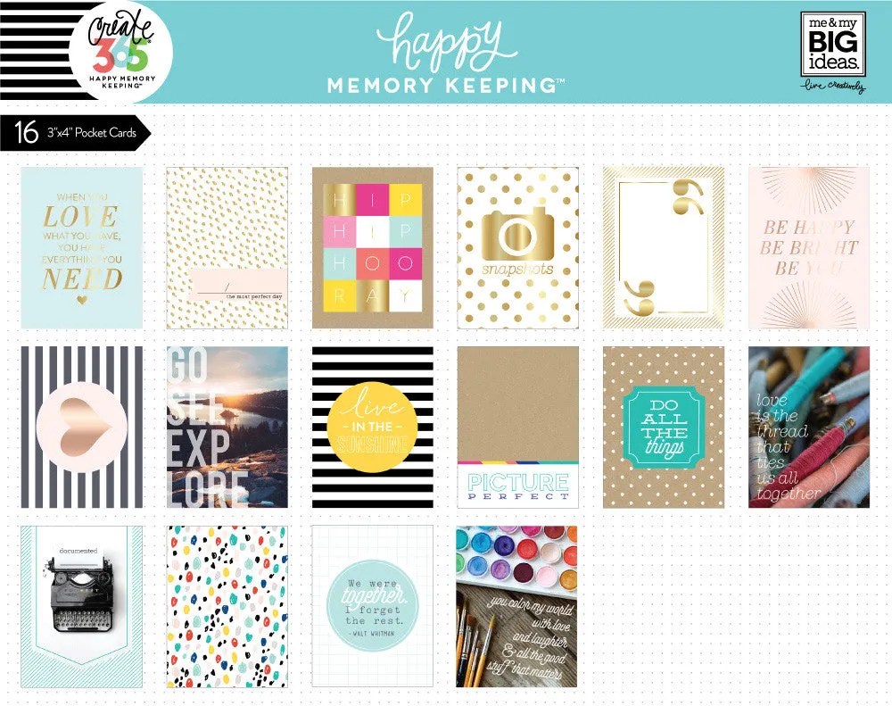 Happy Planner Memory Keeping pocket cards 53 cartes foil