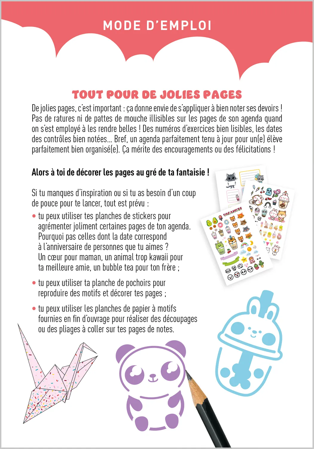 Frigobloc DIY Kawaii agenda scolaire 2023-2024 à customiser