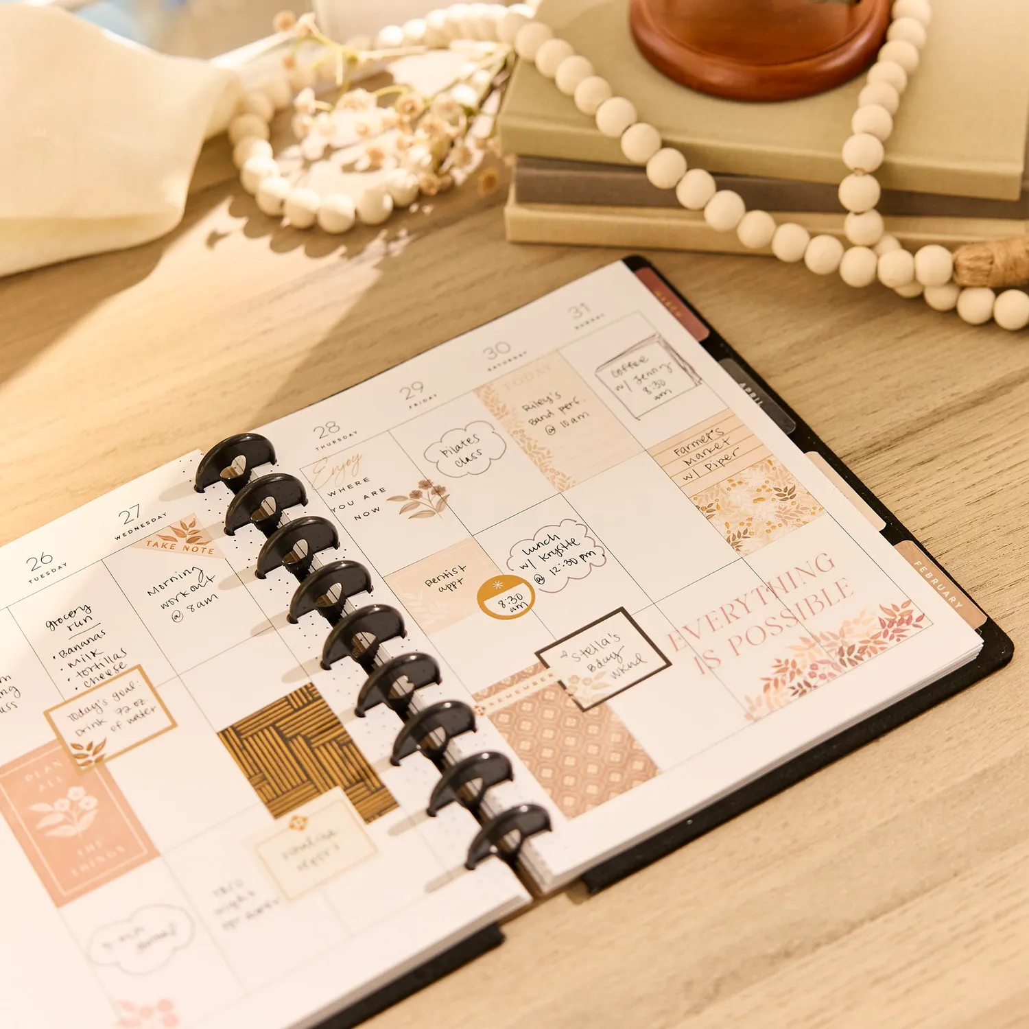 Happy Planner Neutral Noir Classic agenda vertical 2026-2027