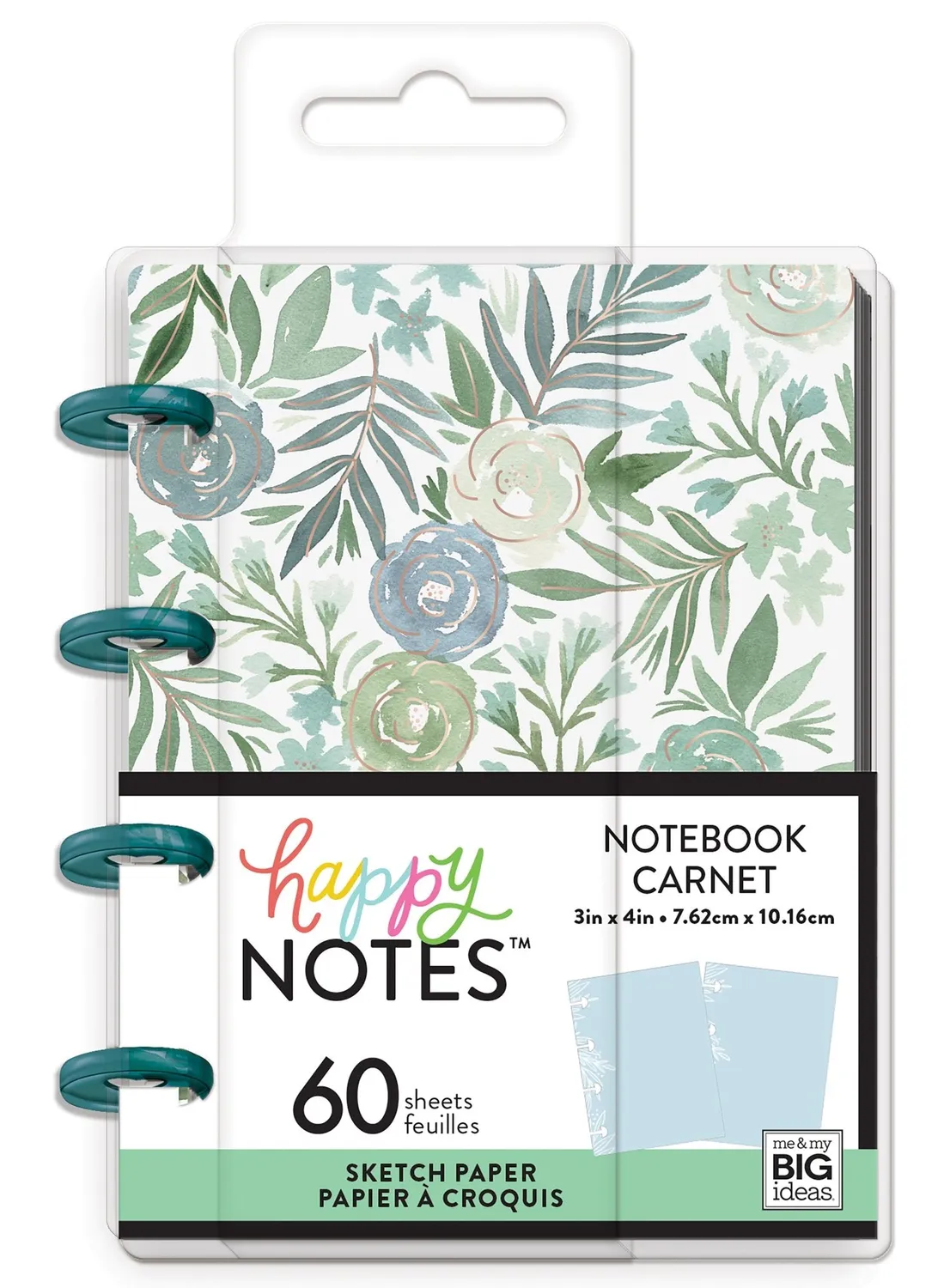 Happy Planner Micro Happy Notes carnet Green Garden micro 60 feuilles