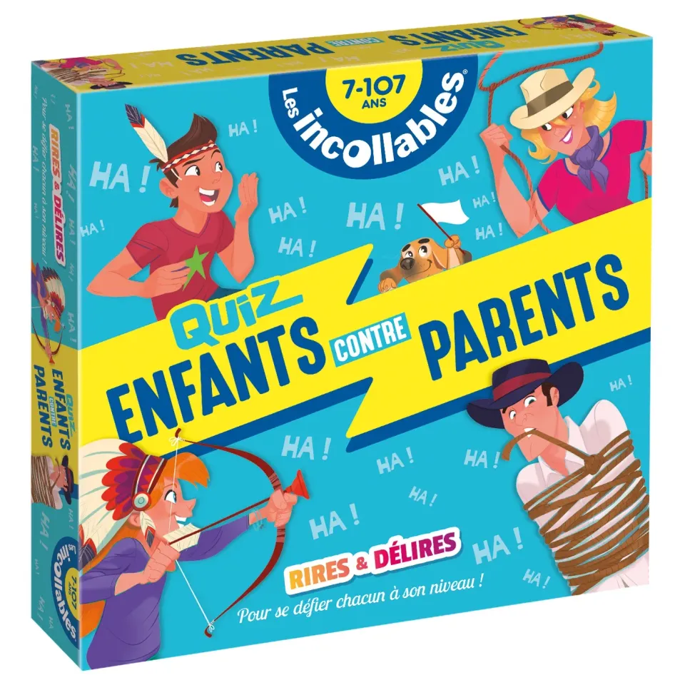 Incollables Enfants vs Parents Rires et Délires boîte quiz 500