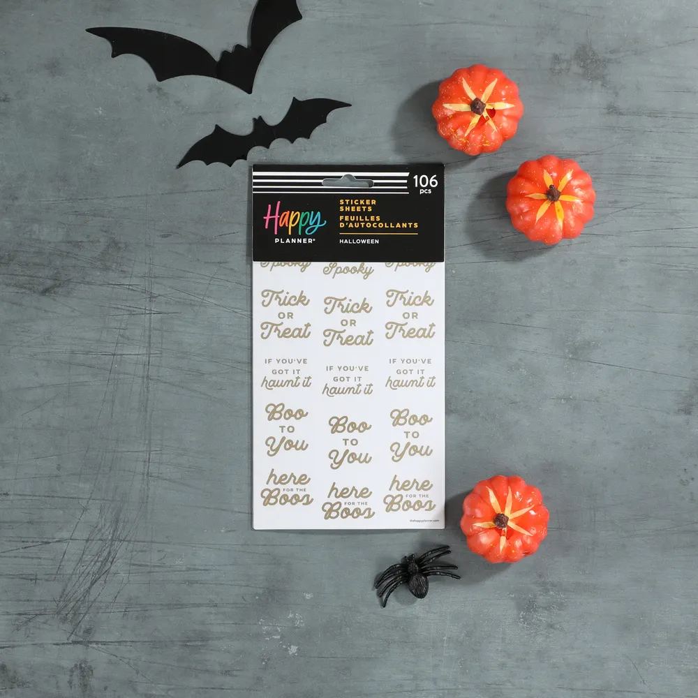 Happy Planner Halloween stickers agenda 5 feuilles 106 pièces