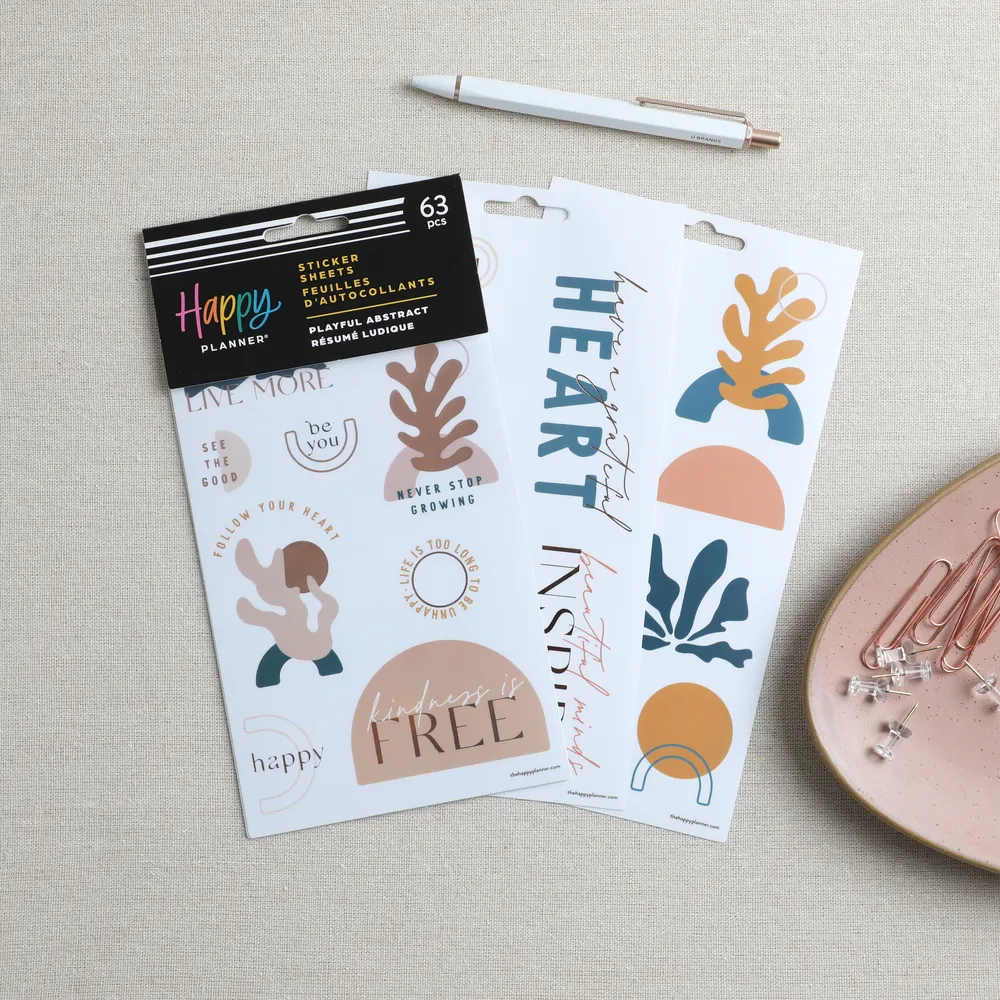 Happy Planner Playful Abstract stickers décoratifs 5 planches abstrait