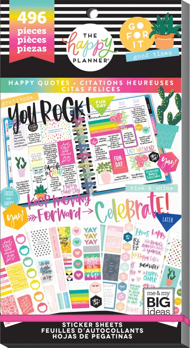 Happy Planner Happy Quotes stickers value pack 496 pièces
