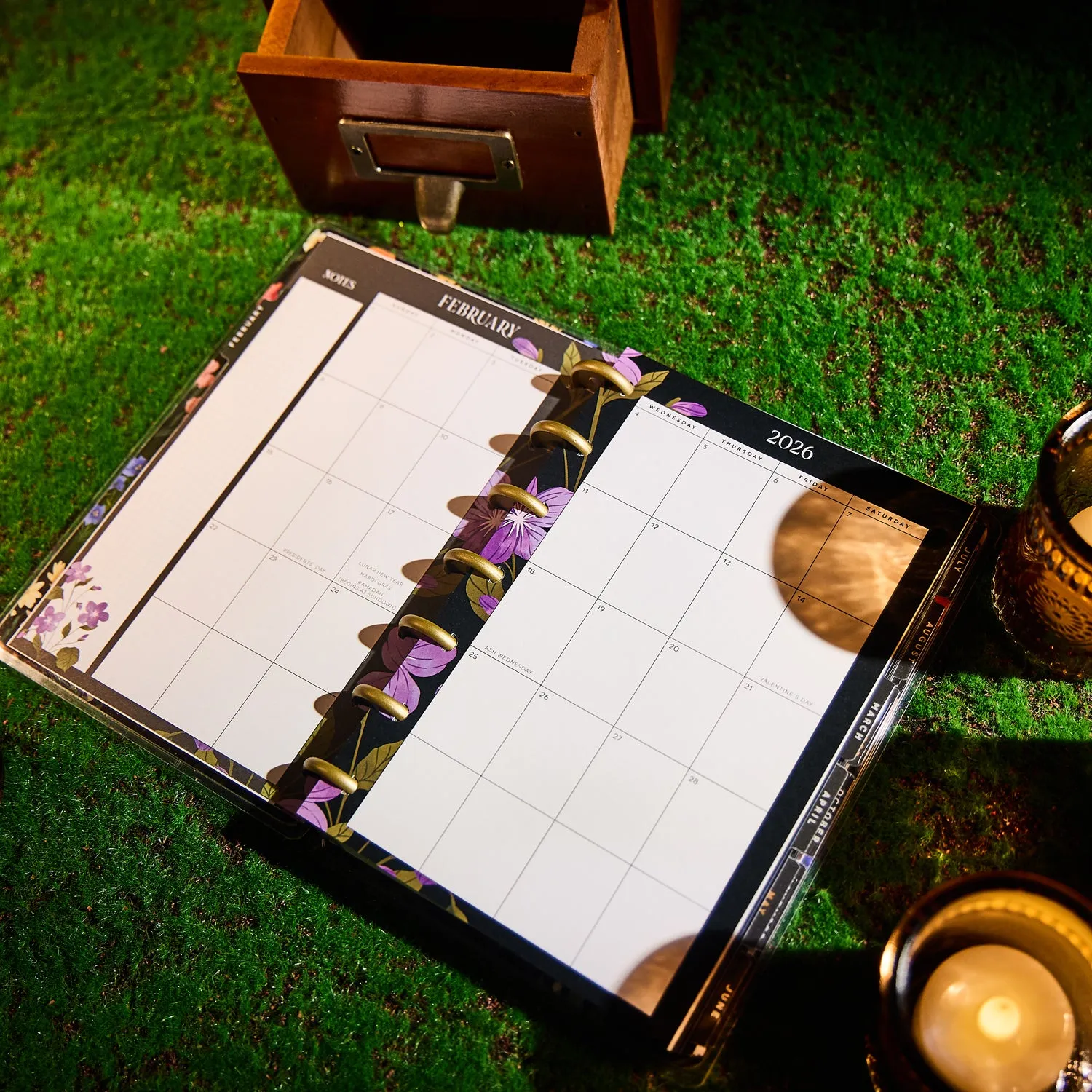 Happy Planner Dark Garden 2026 Mini agenda dashboard 12 mois
