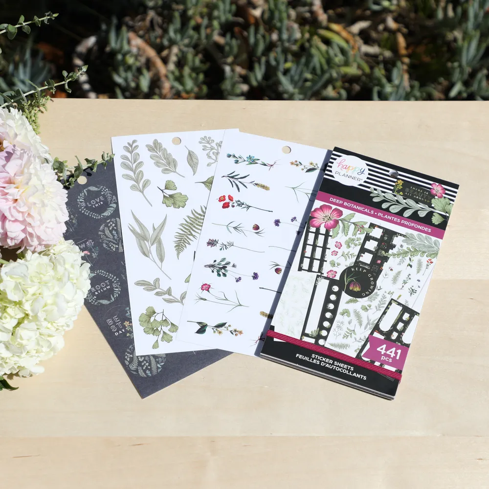 Happy Planner Deep Botanicals stickers floral 441 pièces