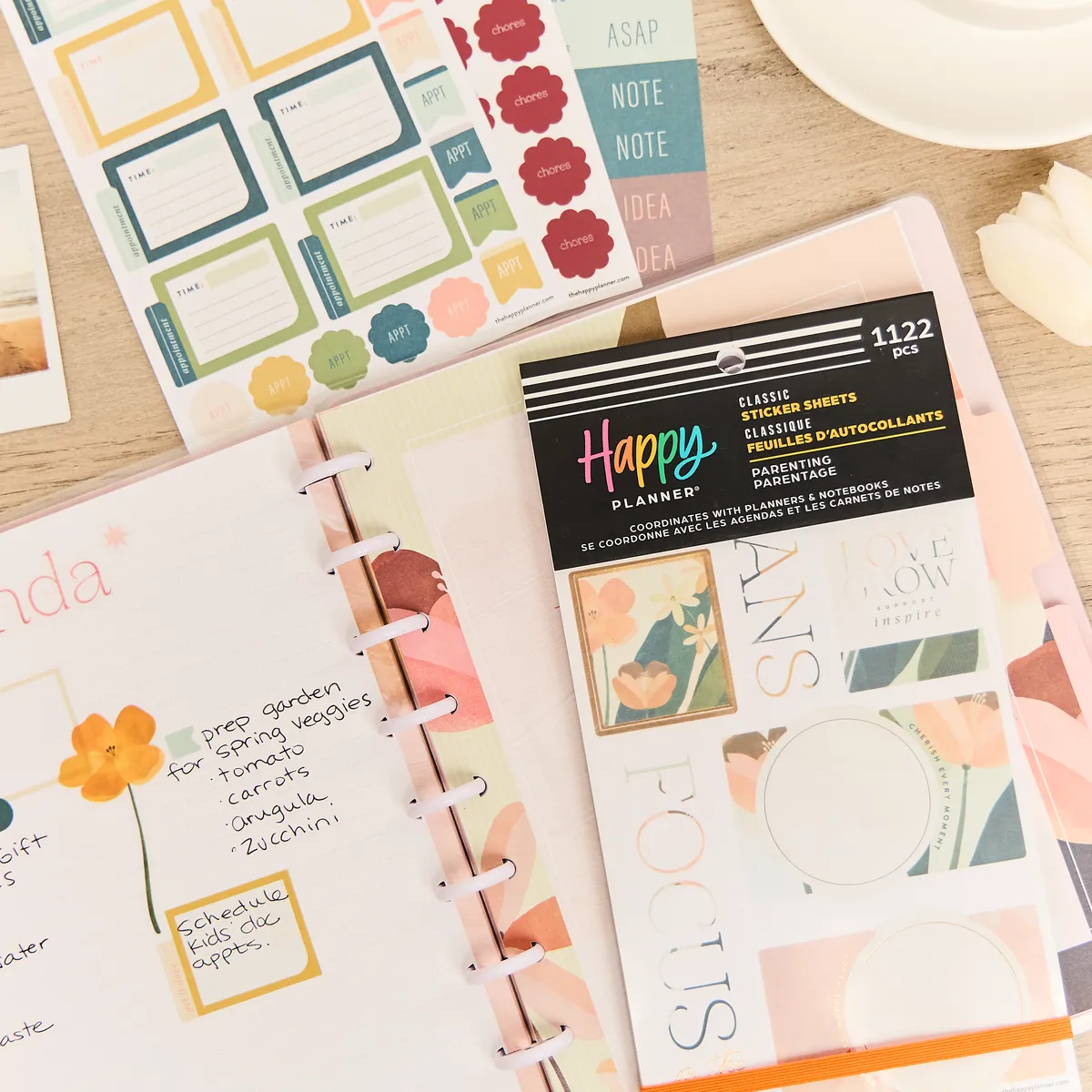 Happy Planner Pastel Canvas Parenting stickers famille 1122 pièces