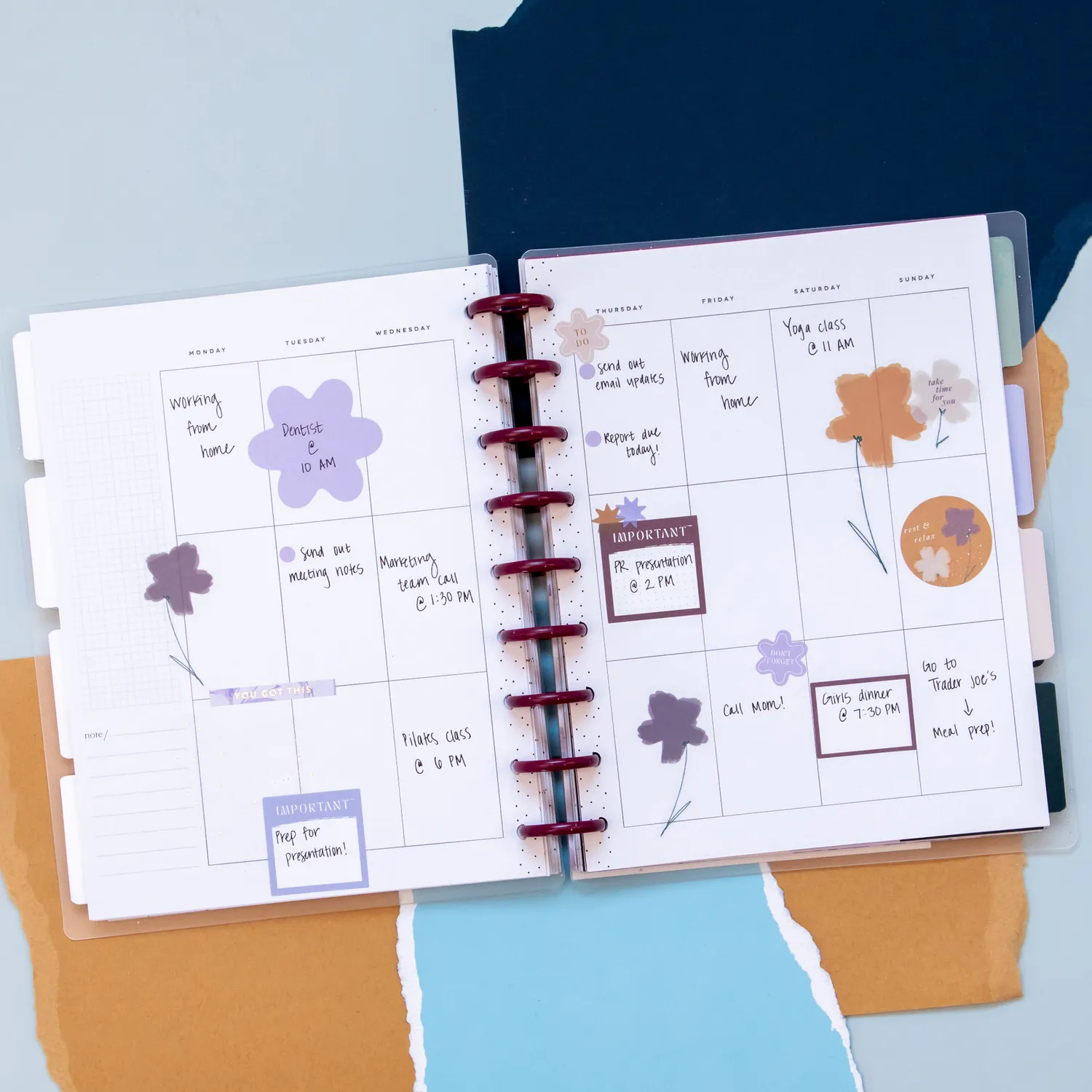 Happy Planner Pressed Painted agenda Classic vertical non daté