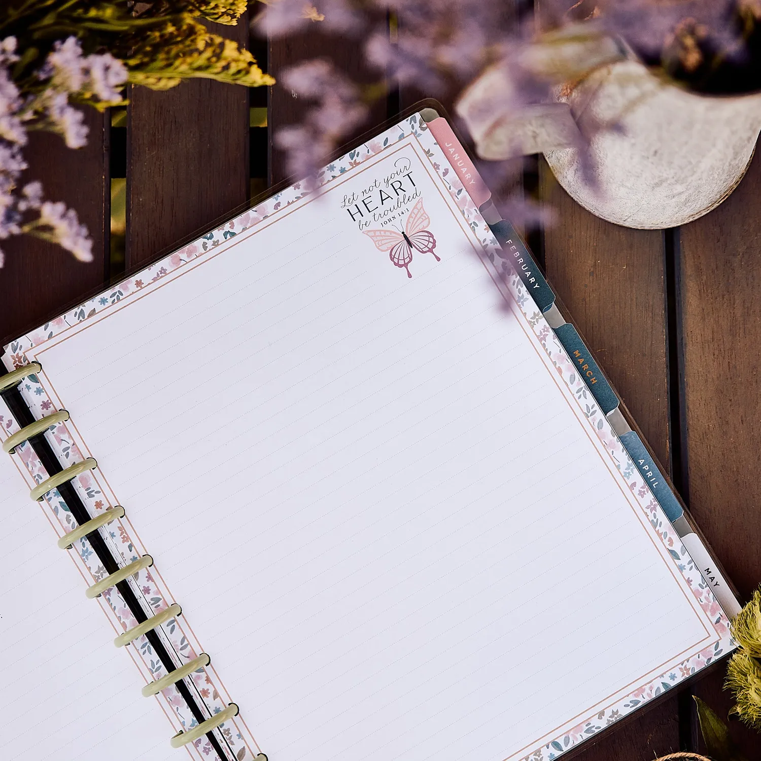 Happy Planner Wildflower Daydream Faith recharge Big 40 feuilles pointillés