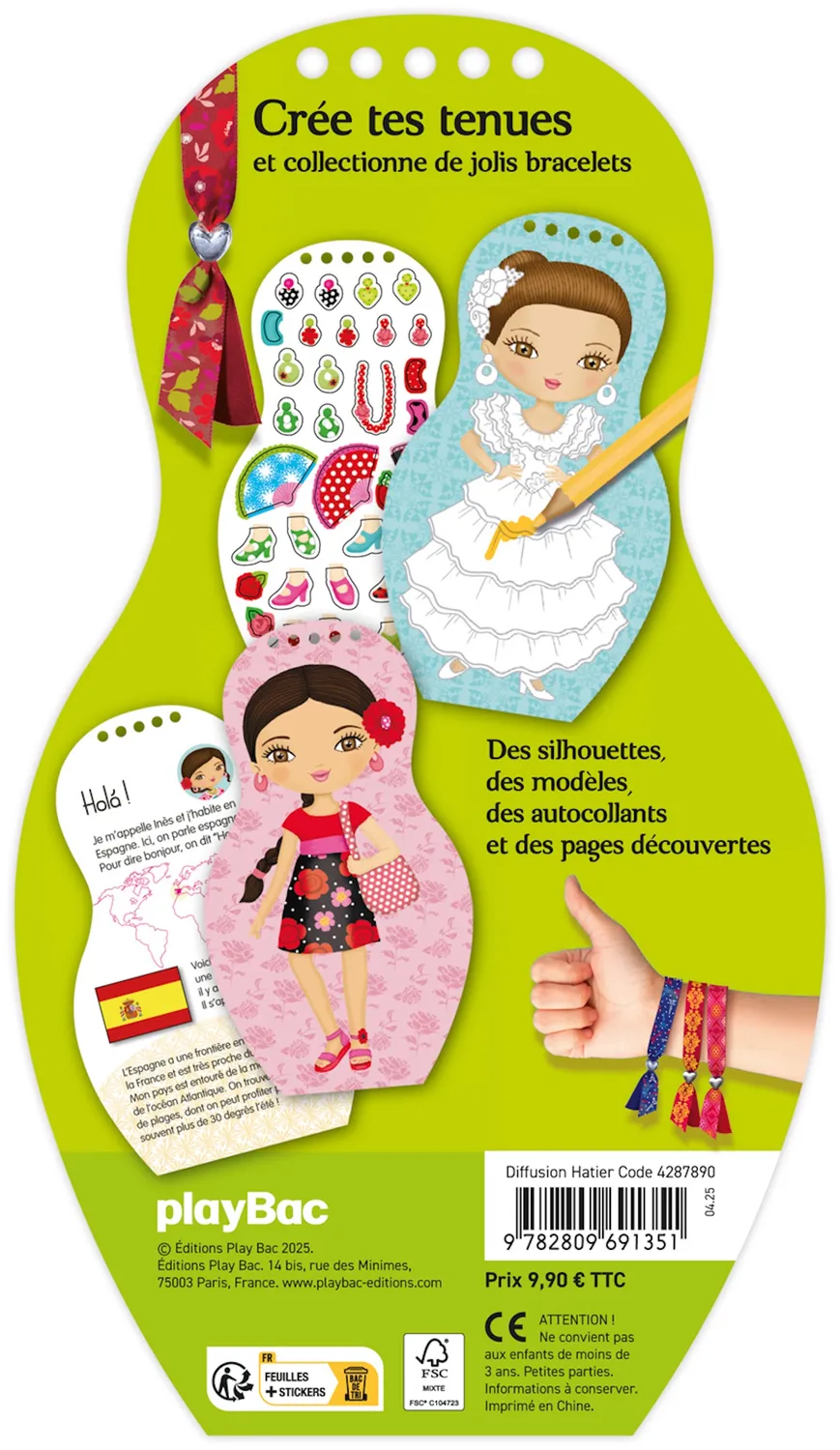 Minimiki Inès en Espagne carnet créatif stickers