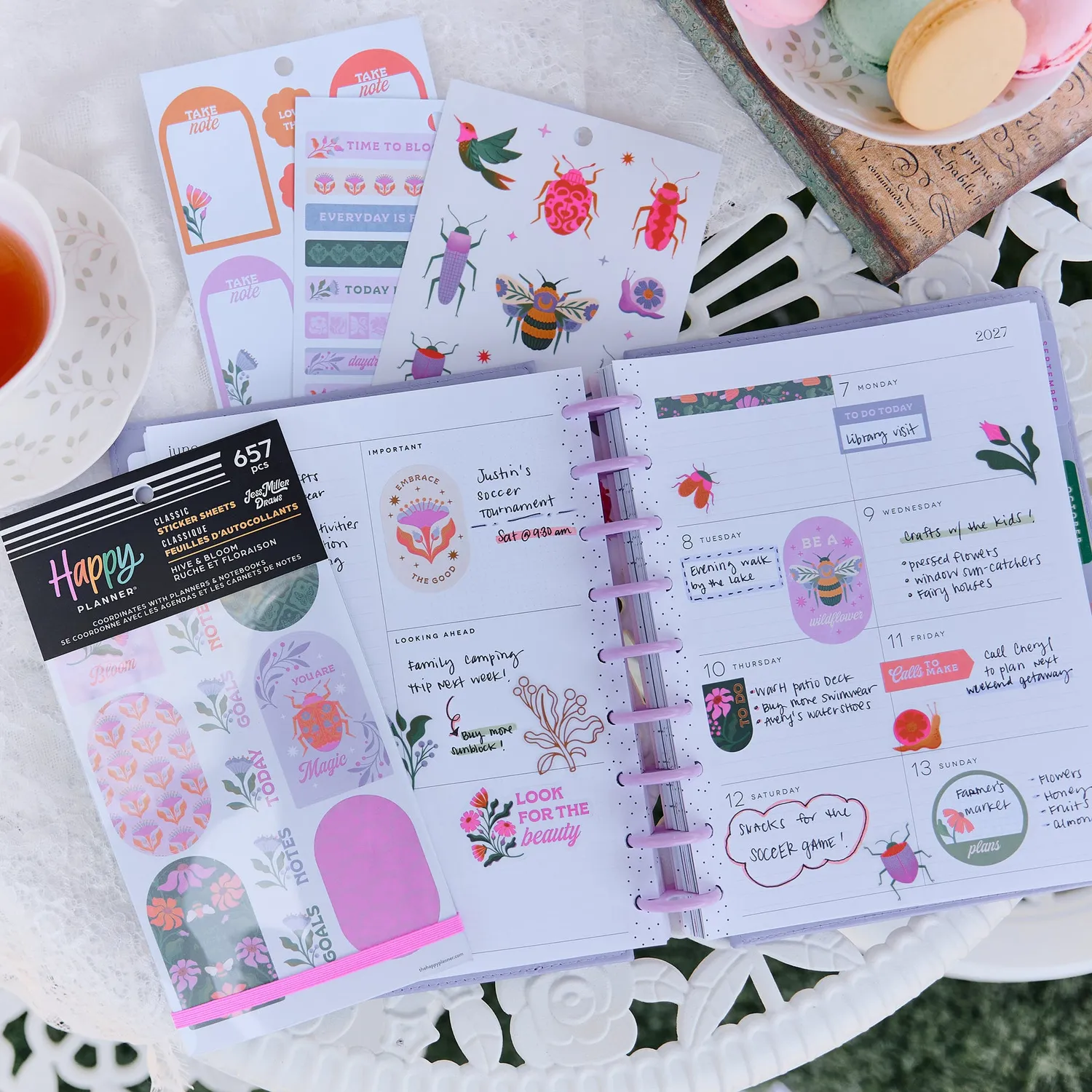 Happy Planner Hive Bloom stickers 30 planches floral