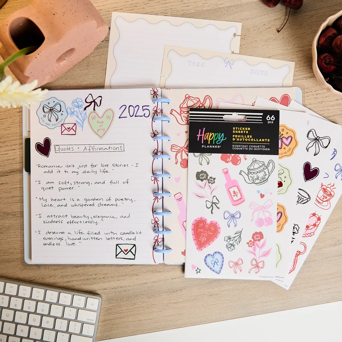 Happy Planner Everyday Coquette Classic carnet bundle stickers rose