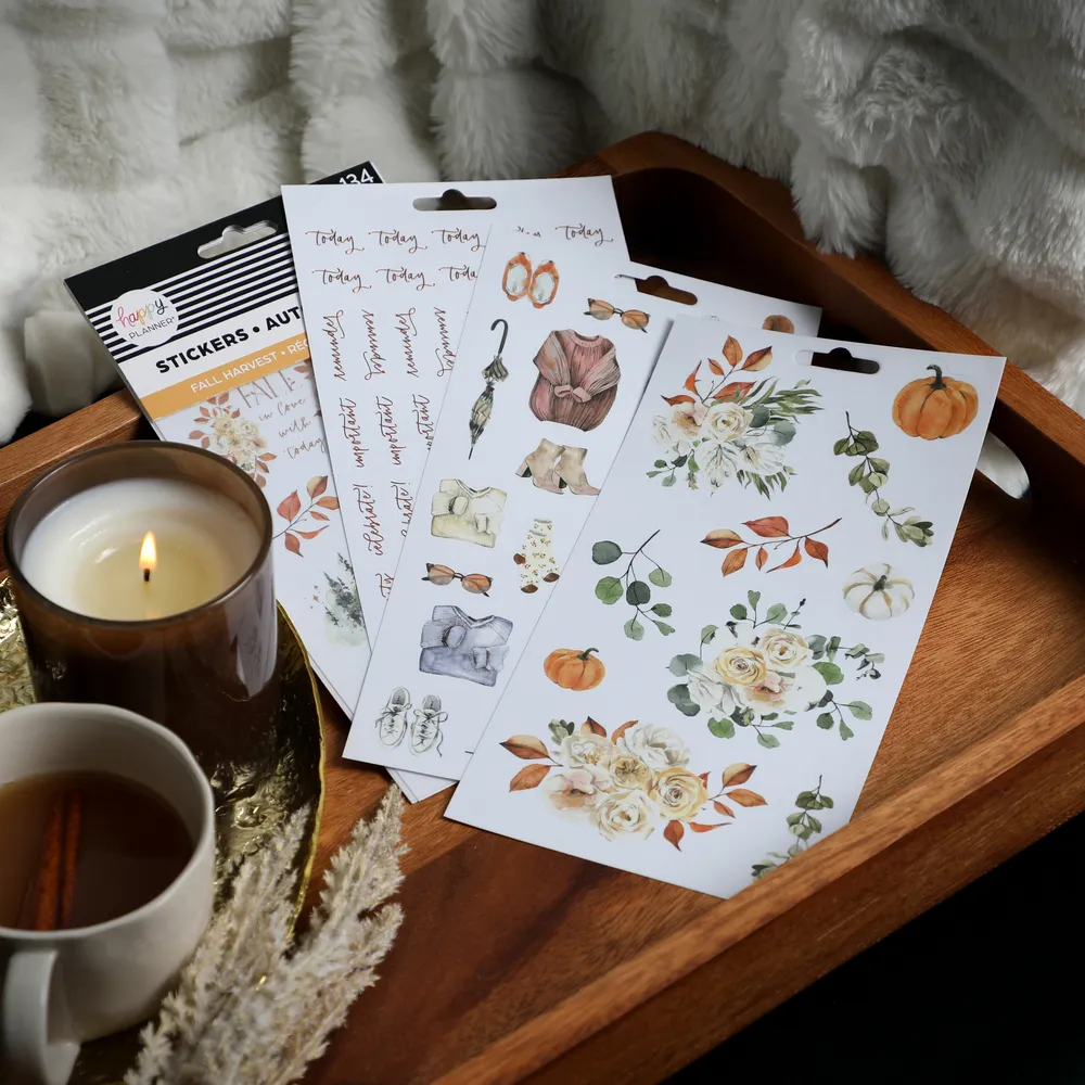 Happy Planner Fall Harvest stickers 5 feuilles 134 pièces