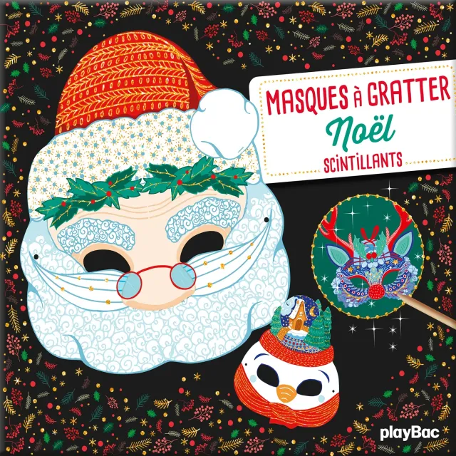 Frigobloc Masques à gratter Noël kit 5 masques brillants