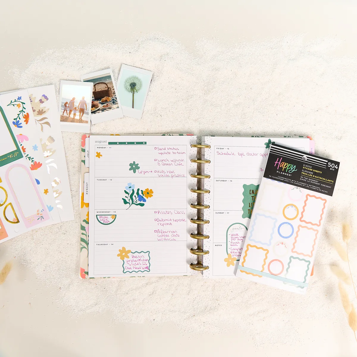 Happy Planner In the Moment stickers floral 30 planches 504
