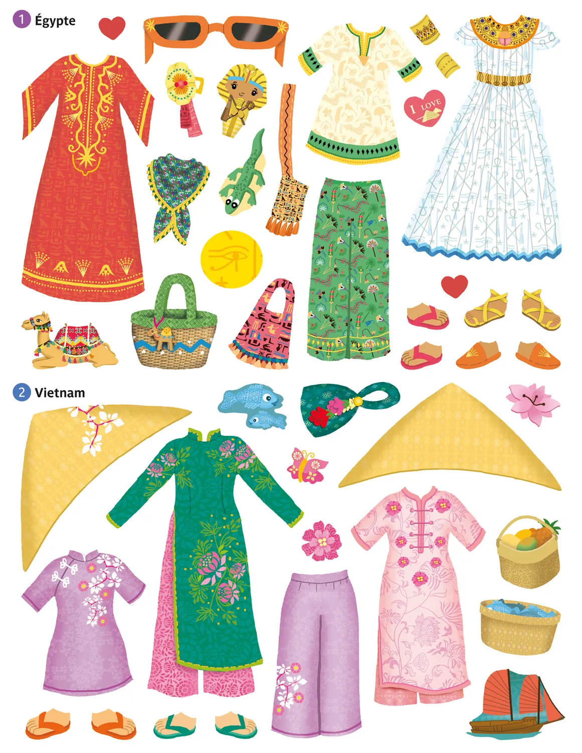 Minimiki Merveilles du Monde cahier 300 stickers tenues
