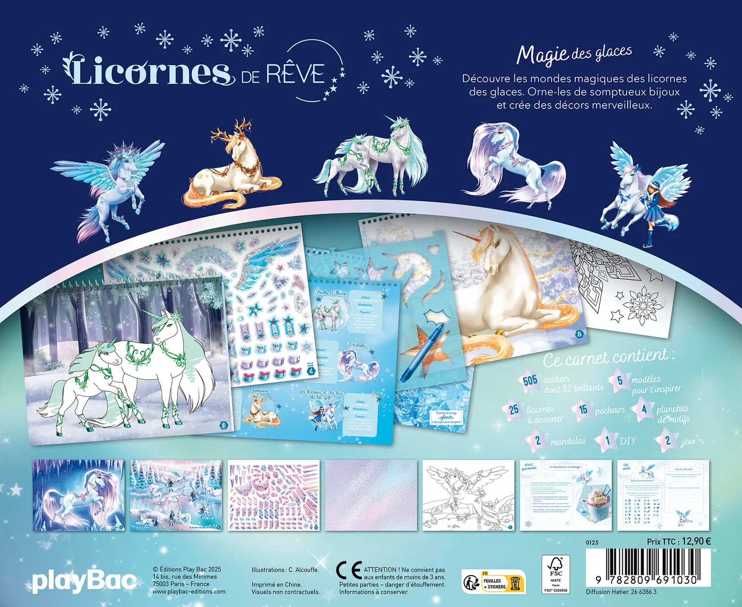 Frigobloc Licornes de rêve Magie des glaces carnet créatif 500 stickers