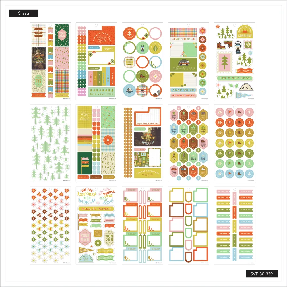 Happy Planner Camp Nostalgia stickers décoratifs 980 pièces