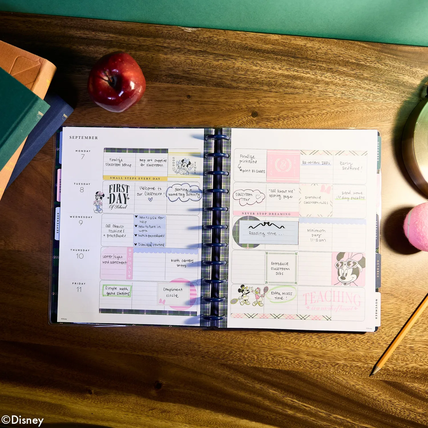 Happy Planner Minnie Daisy agenda professeur Big 12 mois 2026-2027