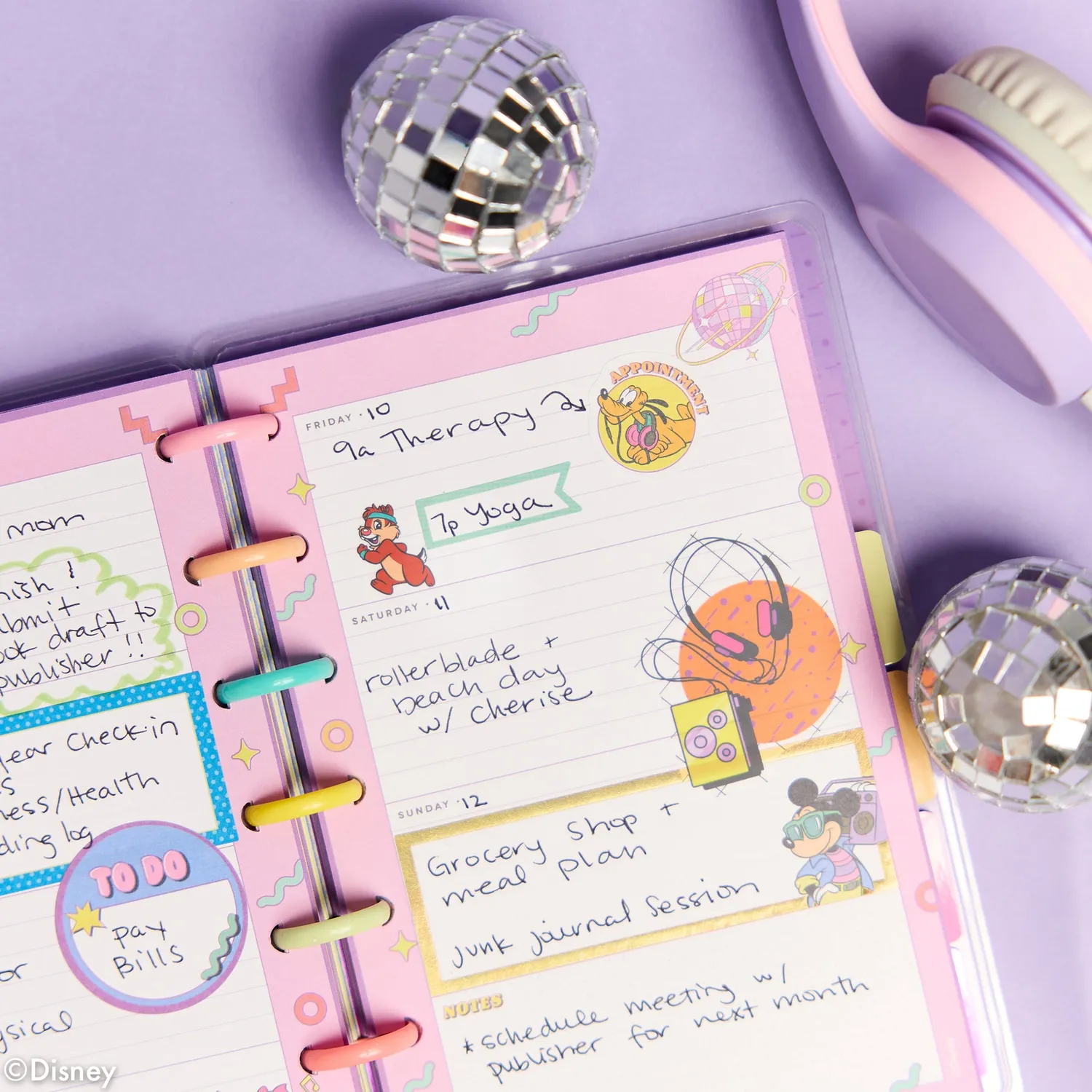 Happy Planner Disney Mickey agenda horizontal mini non daté