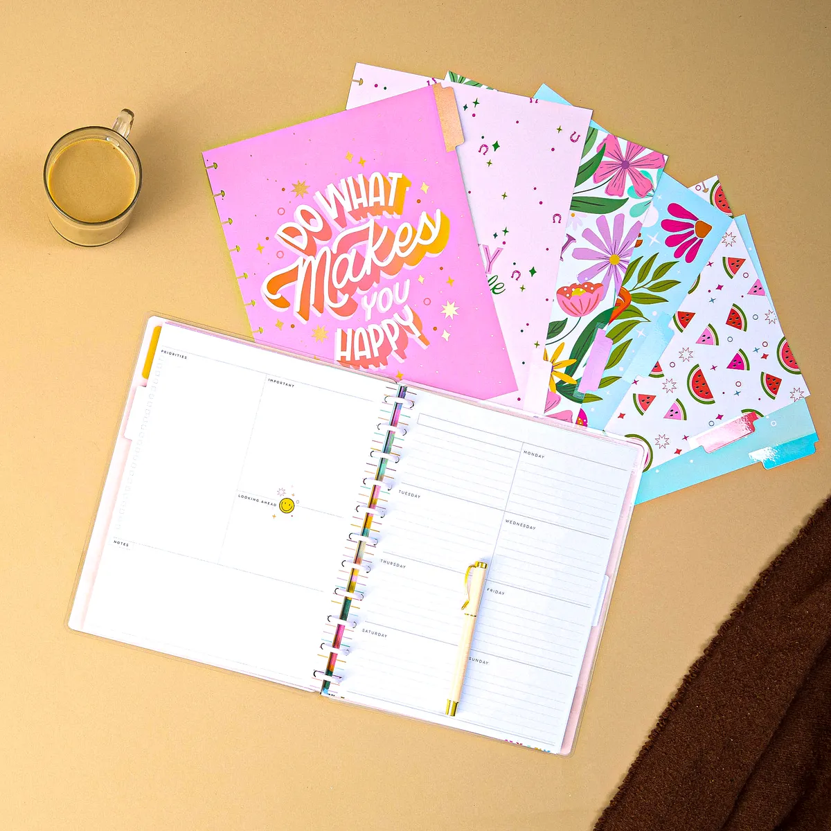 Happy Planner Seasons of Joy extension big dashboard 6 mois