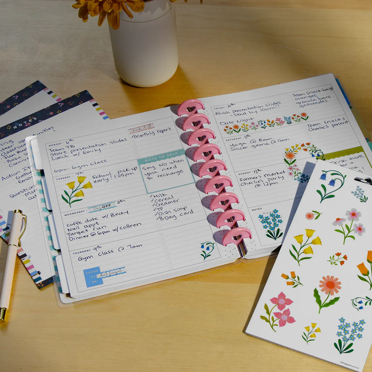 Happy Planner Planning 101 agenda non daté Classic kit floral