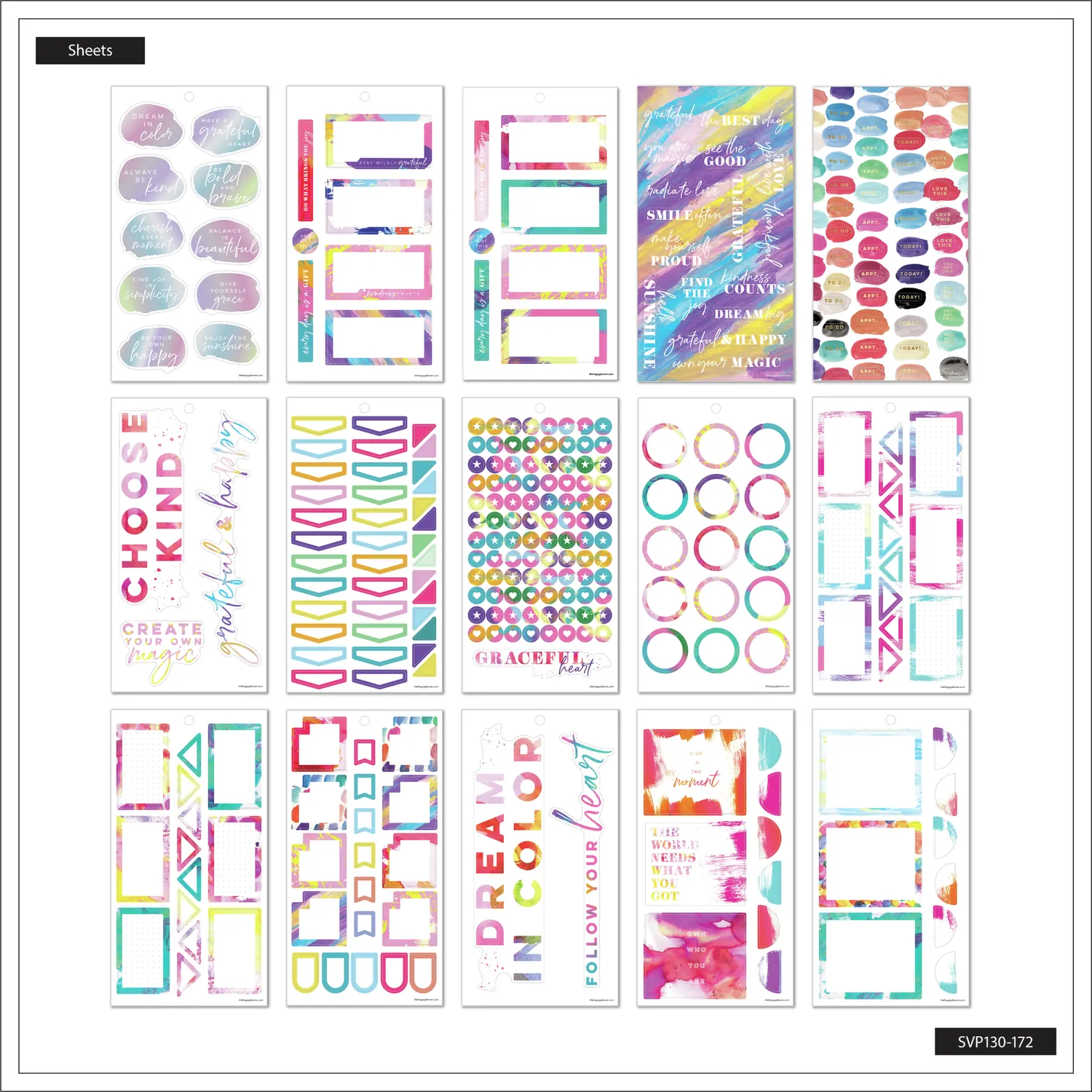 Happy Planner GracePlace Art stickers 679 cahier 30 feuilles