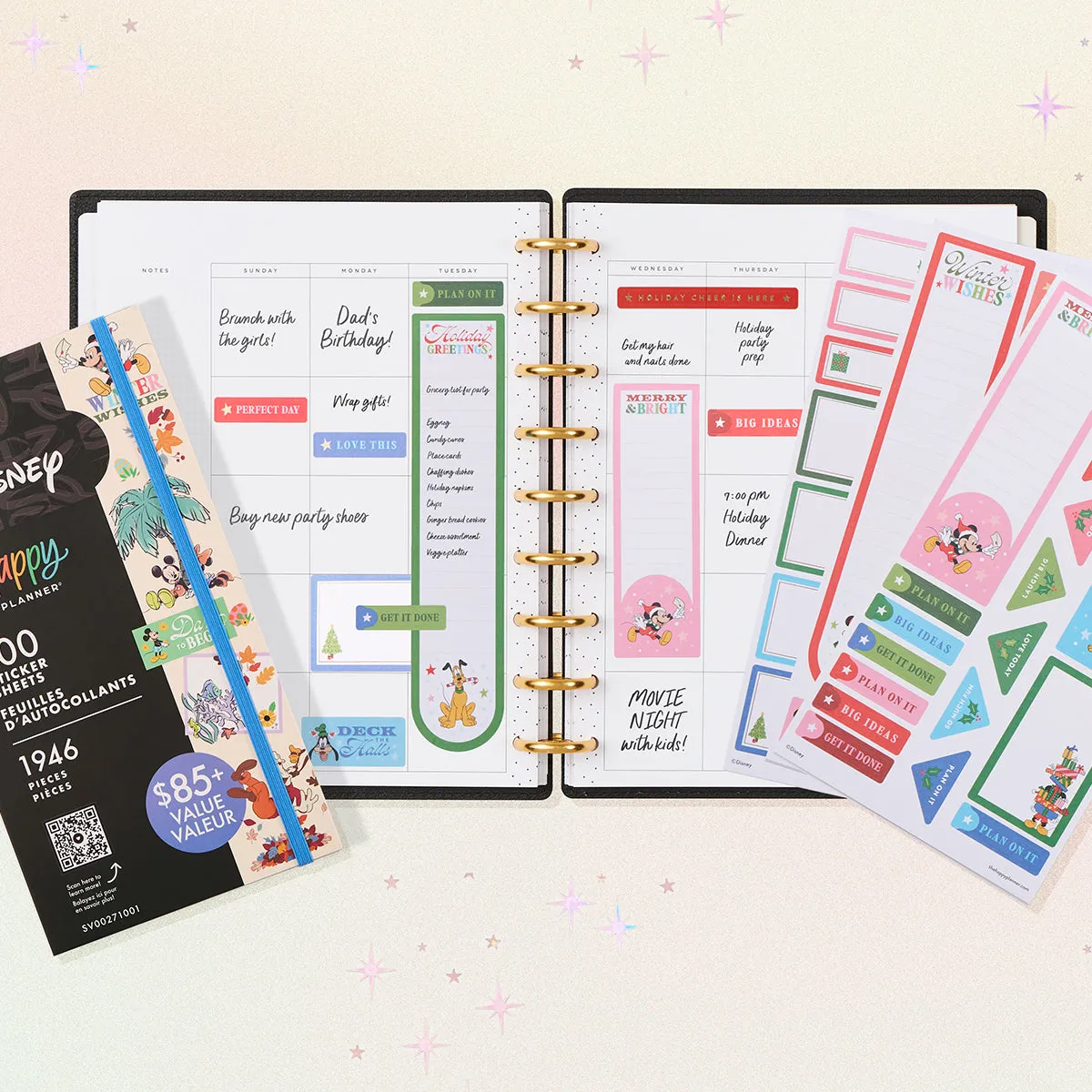 Happy Planner Disney Mickey stickers méga 100 feuilles