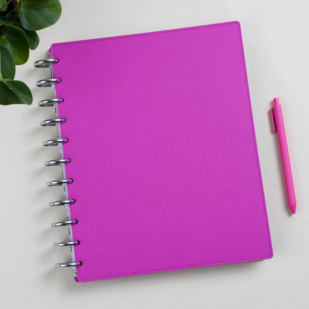 Happy Planner Big couverture clipsable simili-cuir prune
