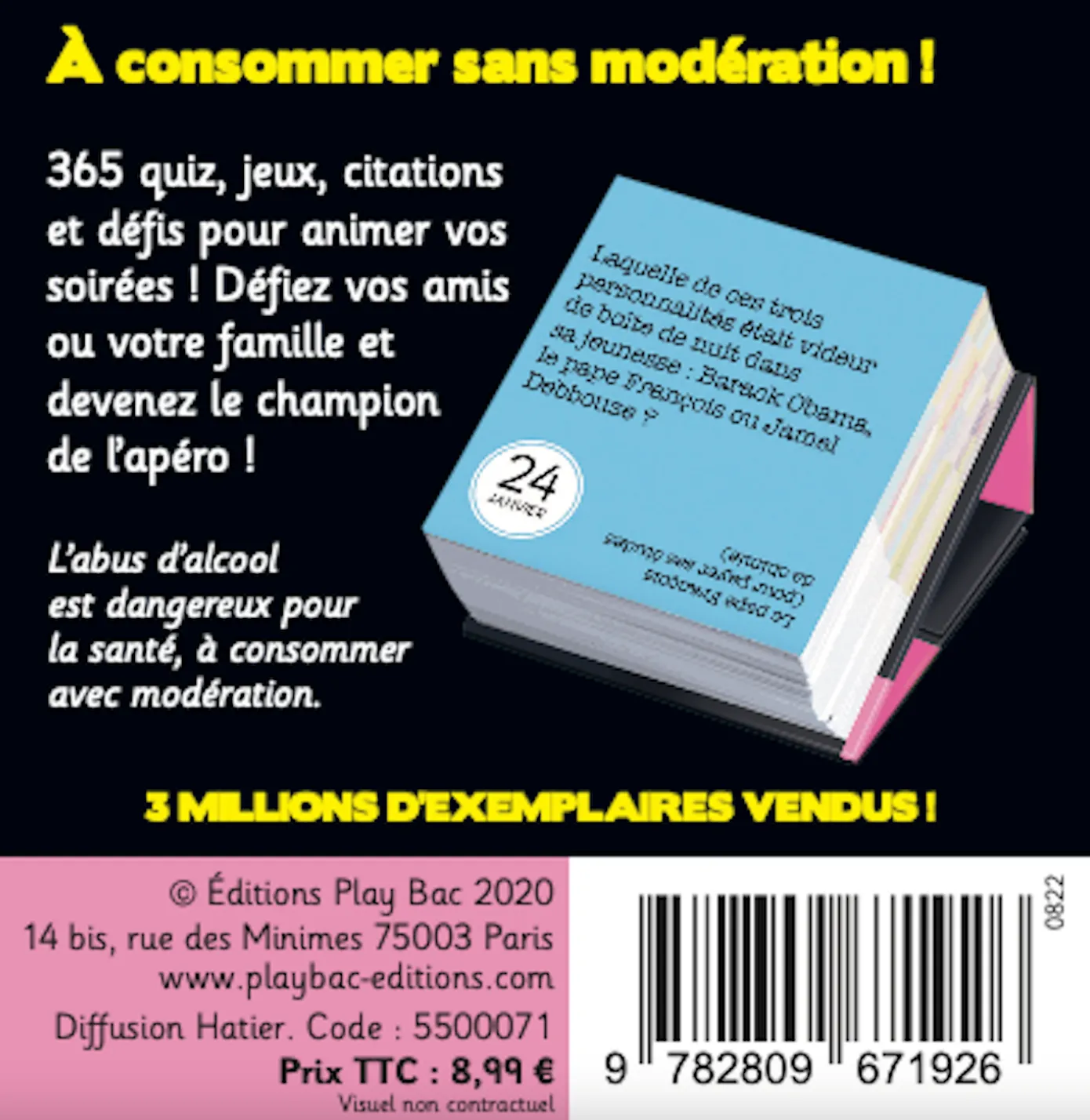 Frigobloc 365 Quiz pour l'apéro mini calendrier 365 jours