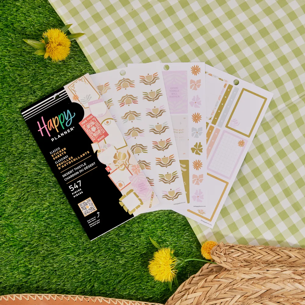 Happy Planner Desert Thistle Value Pack stickers 547 floral doré