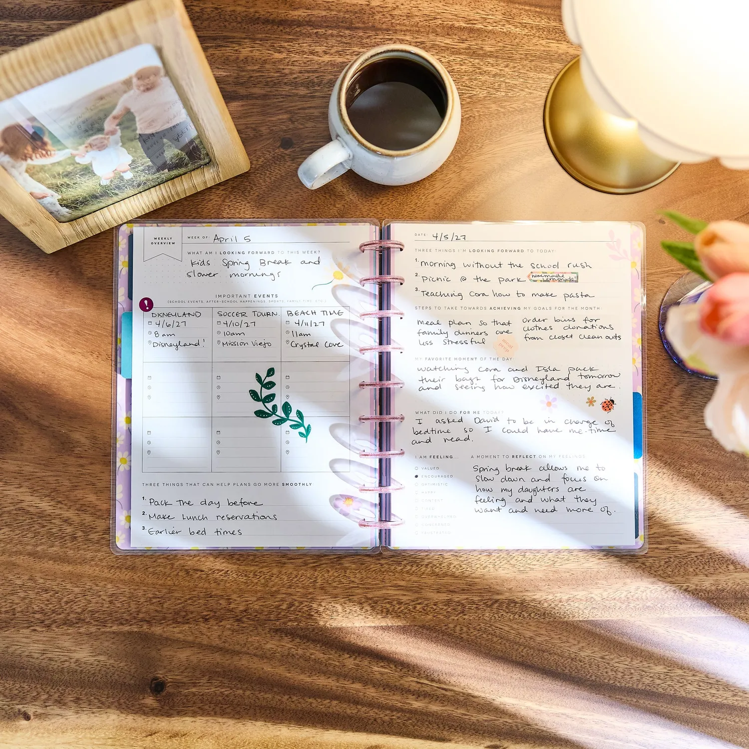 Happy Planner Golden Garden Mom journal guidé Classic
