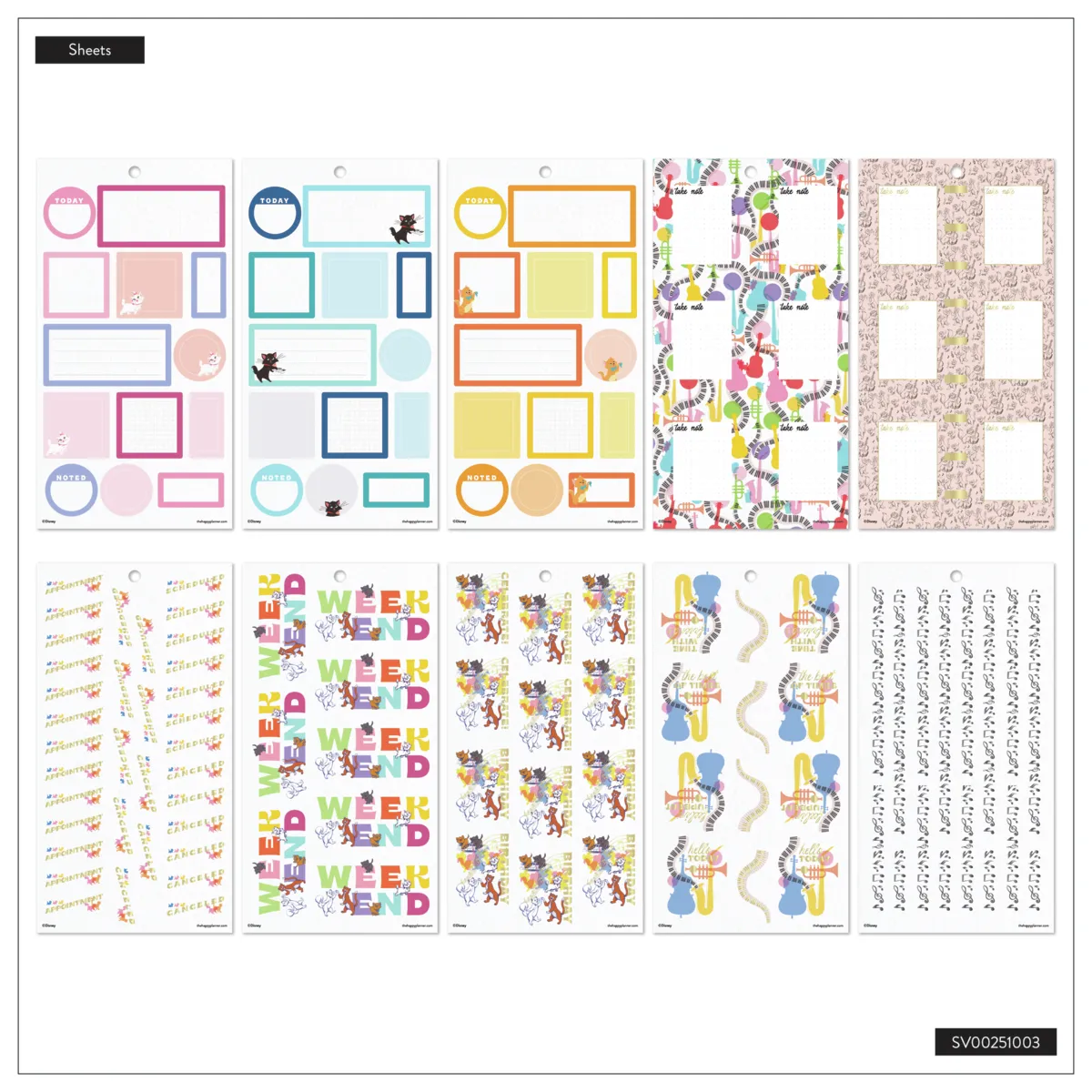 Happy Planner Disney Aristocats stickers value pack 428