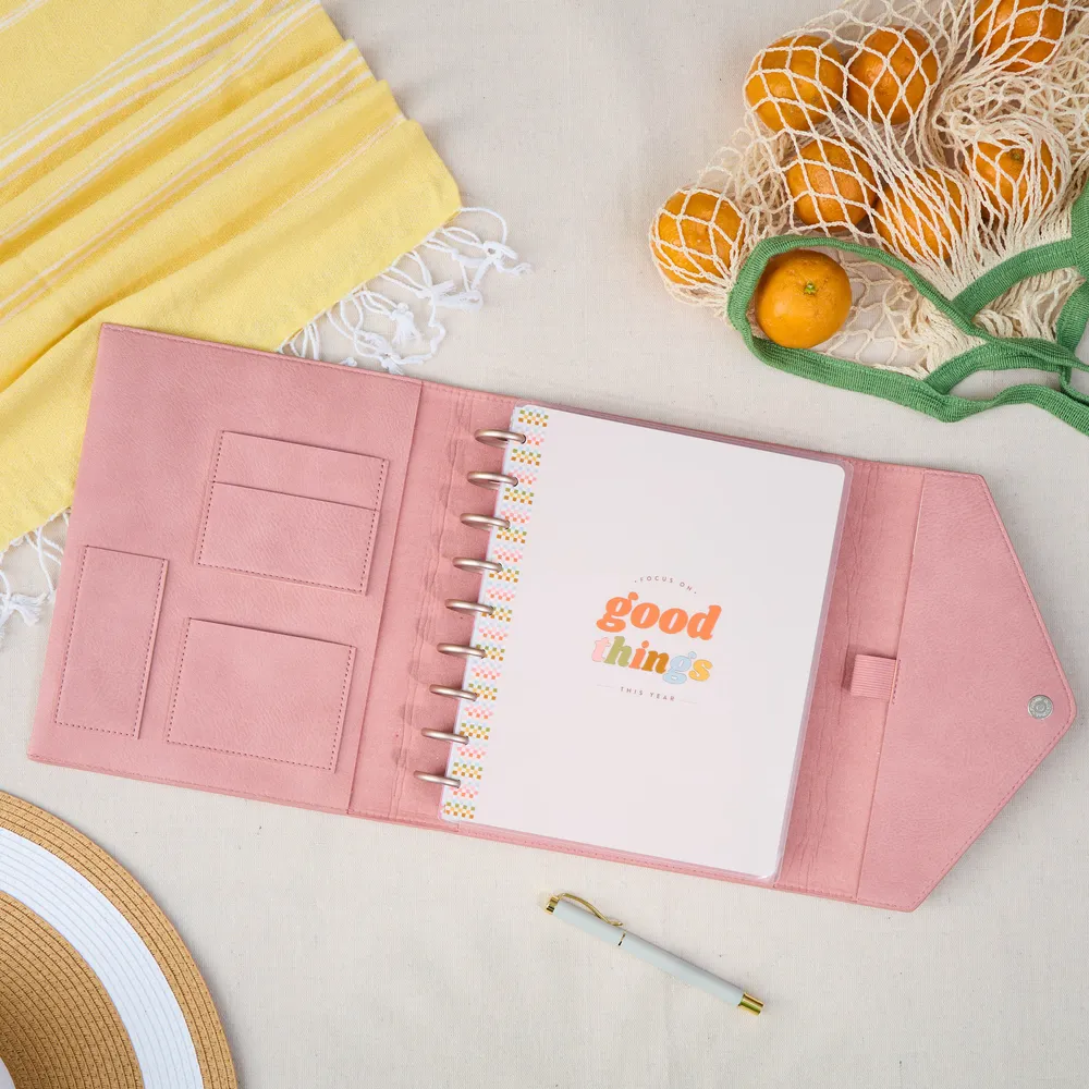 Happy Planner Blush Deluxe folio pochette Classic simili cuir