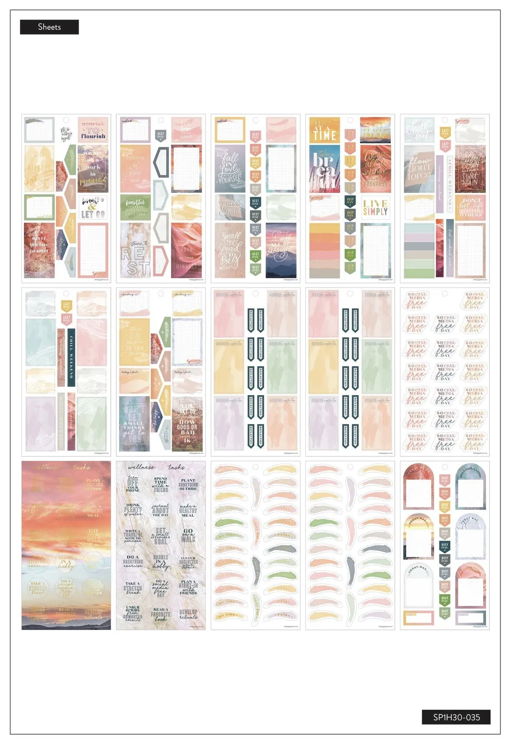 Me & my big ideas Happy Planner Wellness stickers bien-être 515