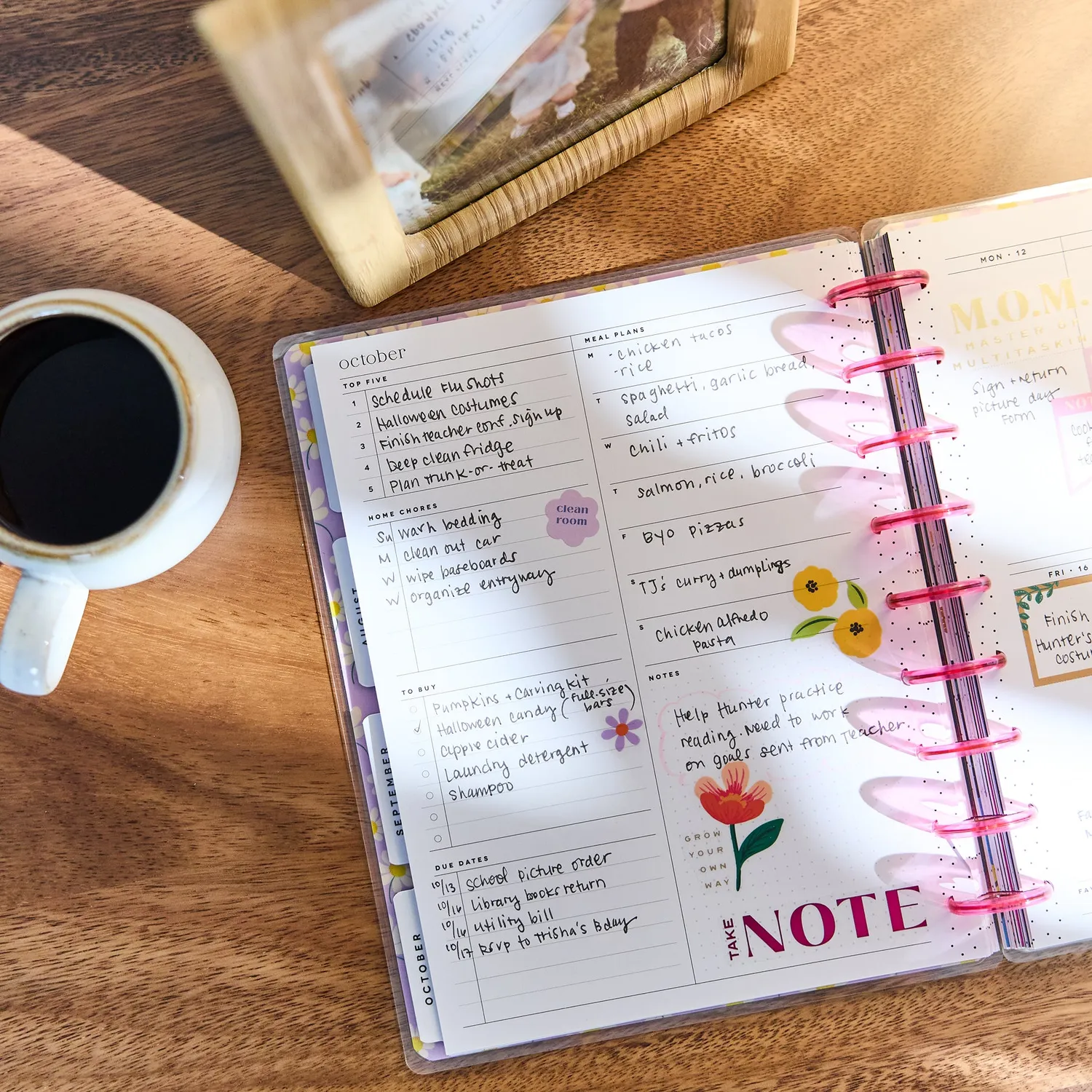 Happy Planner Golden Garden Mom agenda Classic parental 2026-2027
