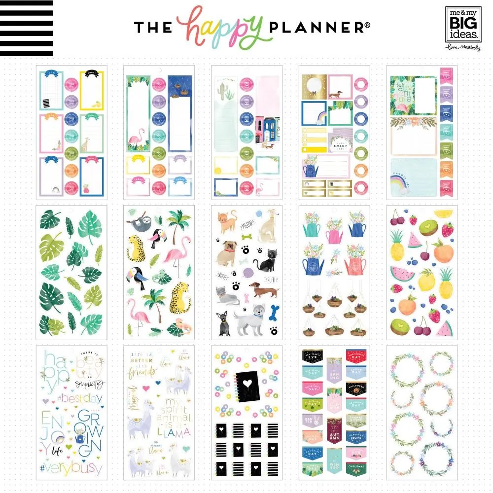Happy Planner Value Pack Happy Illustrations stickers 521 pièces