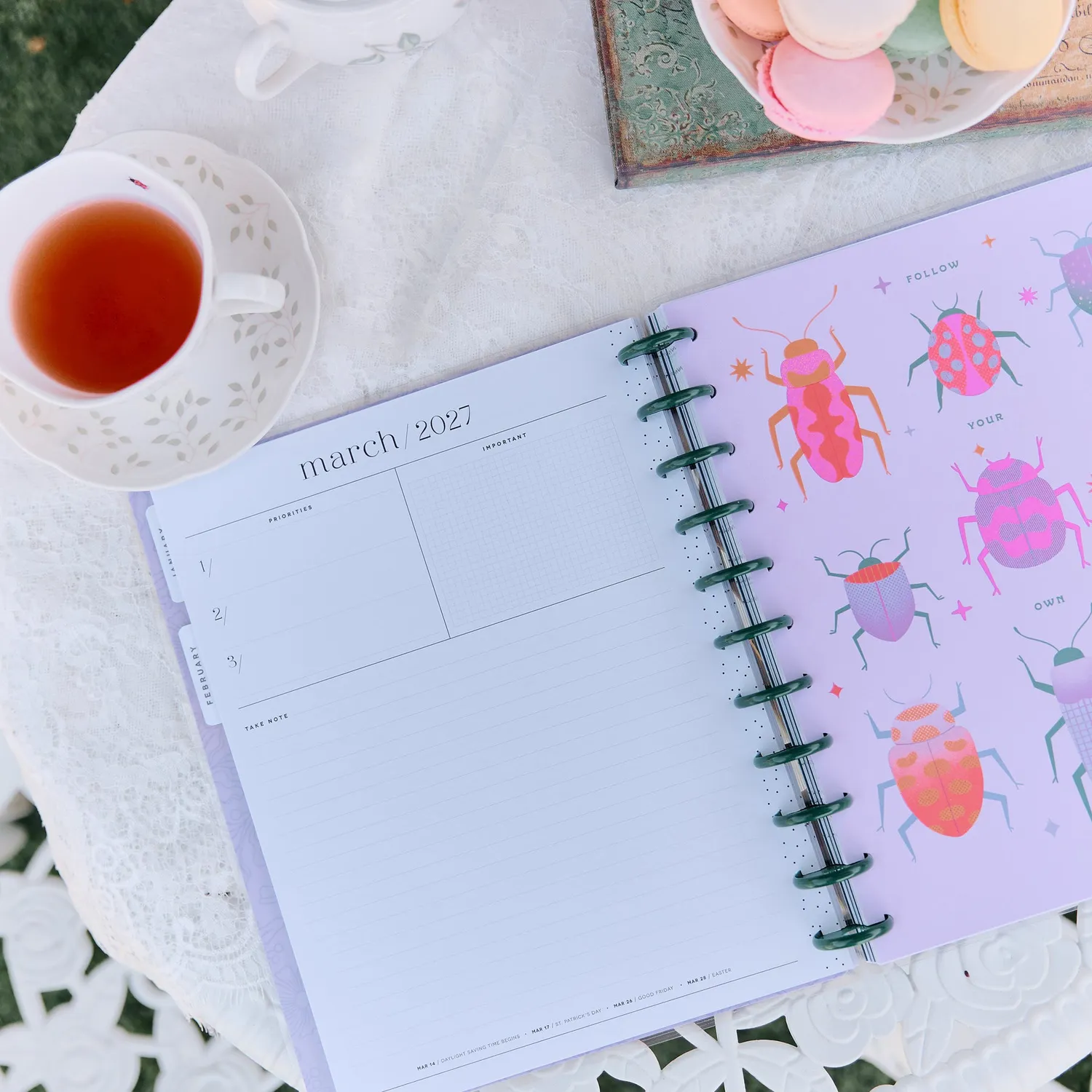 Happy Planner Hive & Bloom 2027 agenda Big horizontal 12 mois