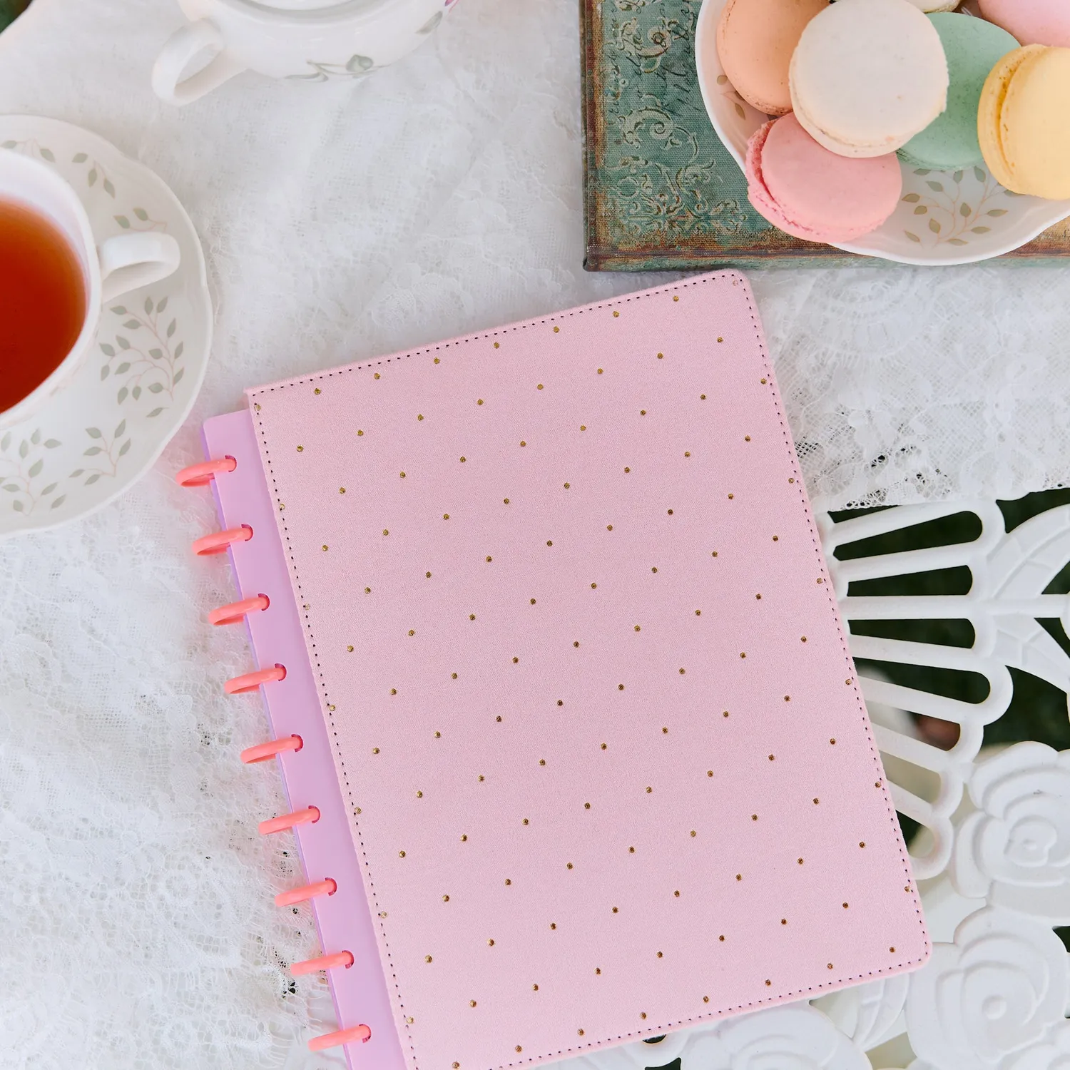 Happy Planner Polka Dot Blush carnet Classic 60 velours