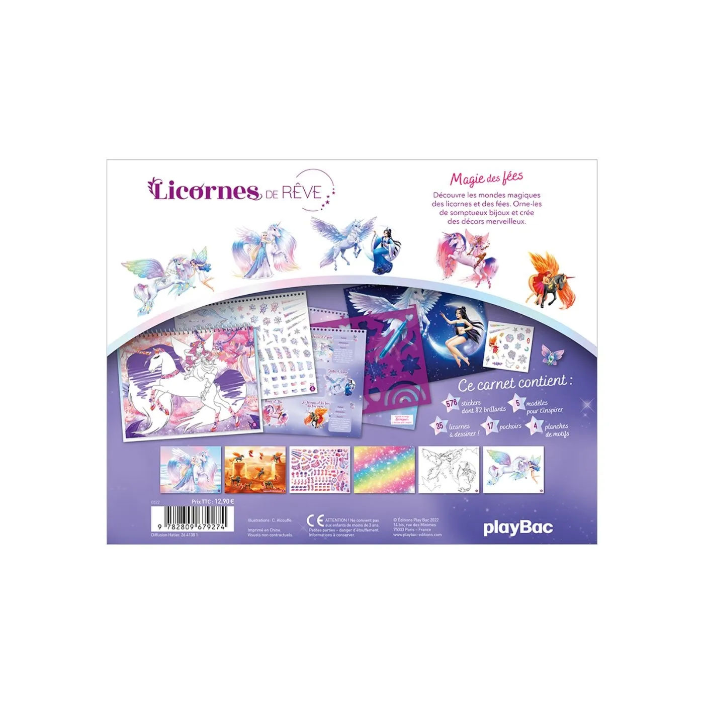 Licornes de rêve Magie des fées carnet créatif +500 stickers dès 5 ans