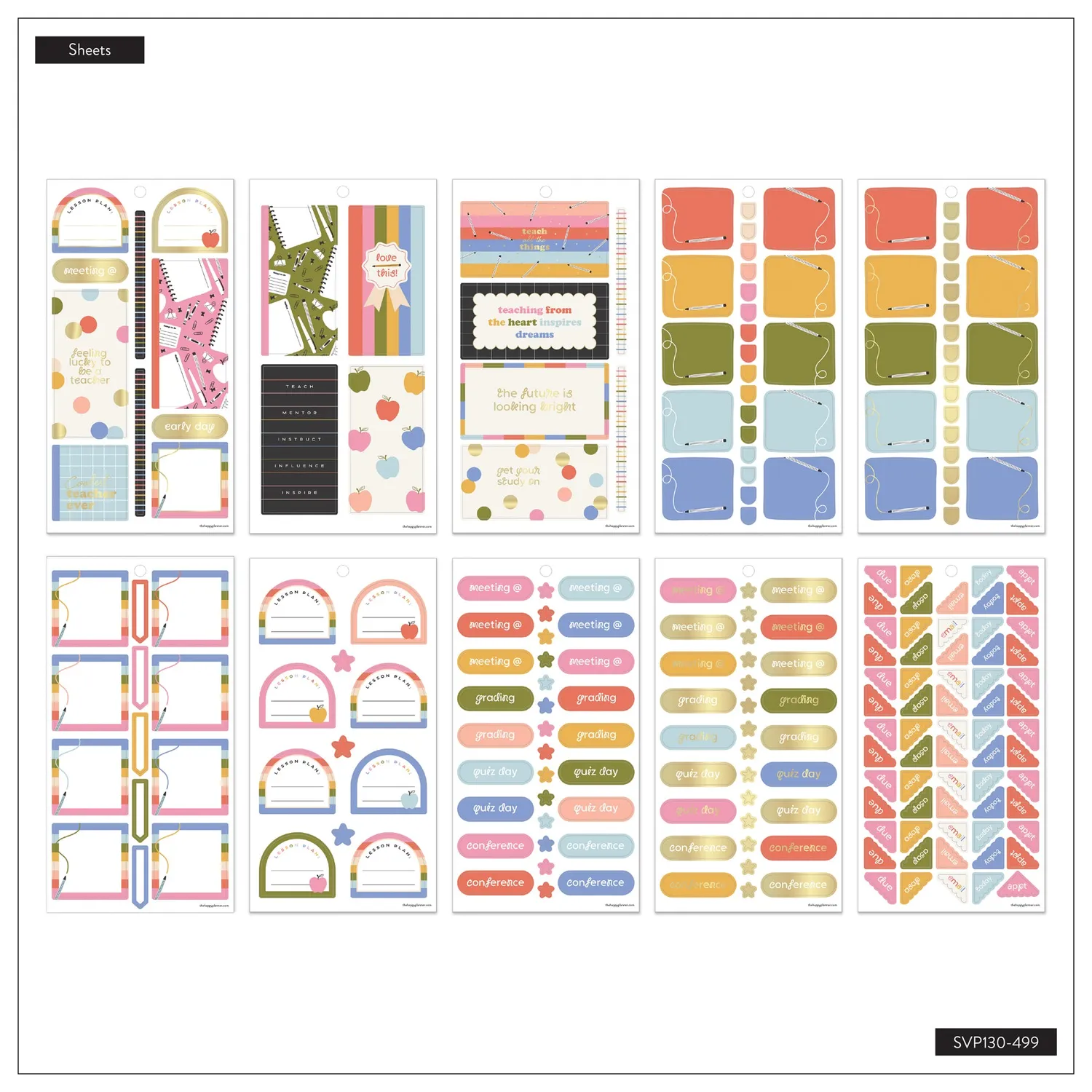 Happy Planner School Doodles stickers Big 30 feuilles rentrée