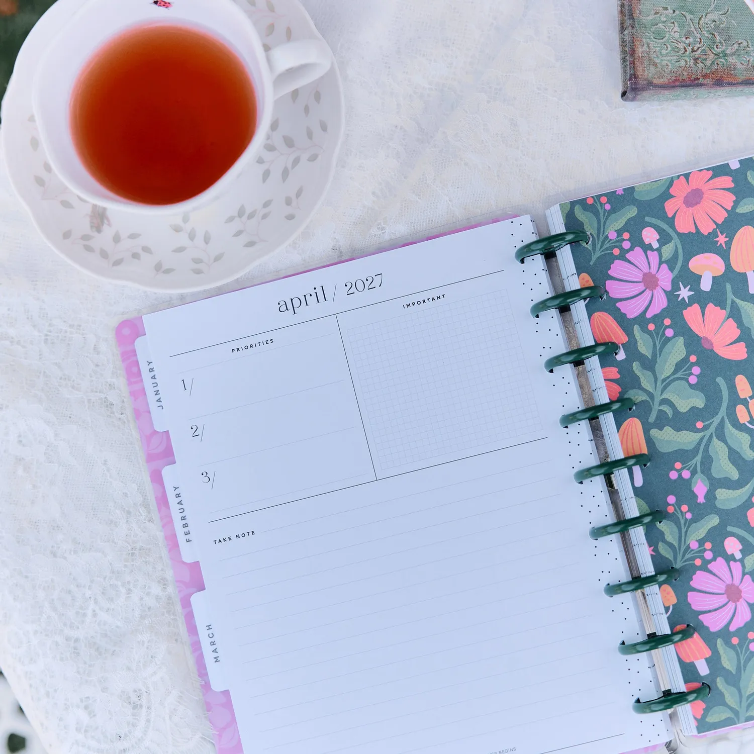 Happy Planner Hive & Bloom agenda Classic 12 mois 2027 vertical