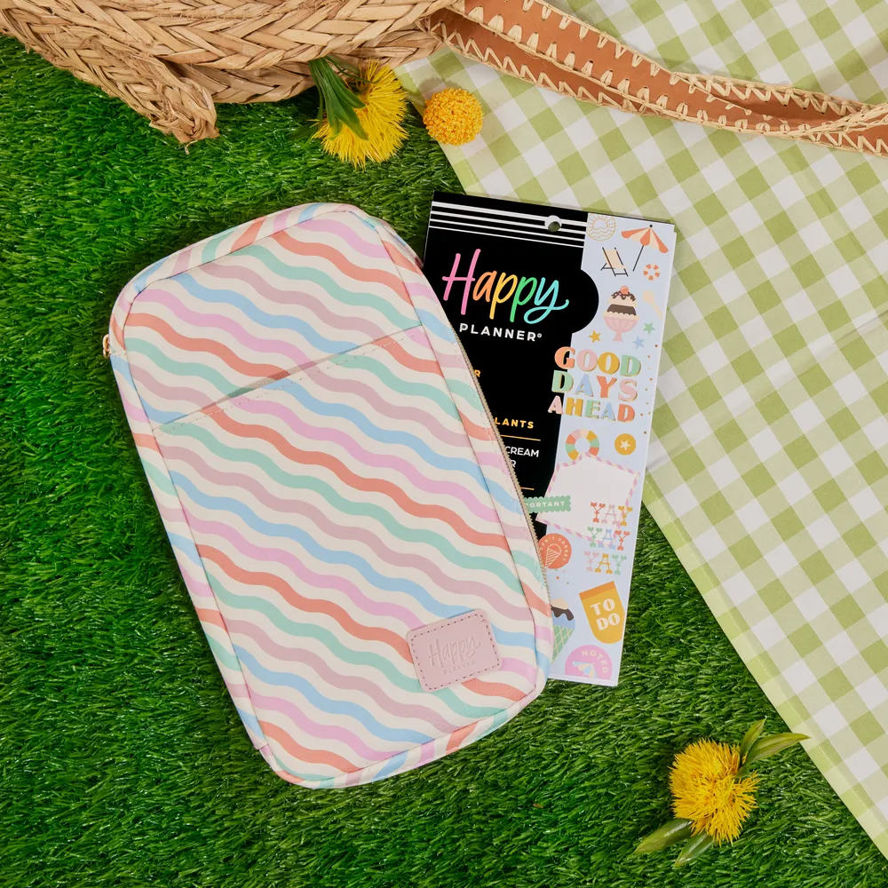 Happy Planner Boardwalk Ice Cream pochette stickers zippée