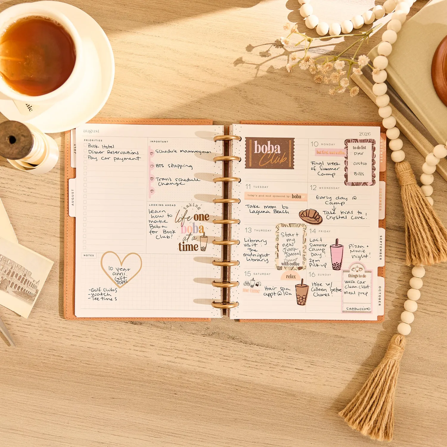 Happy Planner Dune Hues 2026-2027 agenda Classic dashboard 12 mois