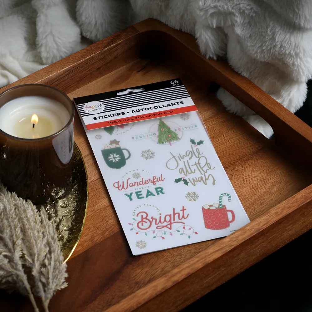 Happy Planner Merry Christmas stickers 5 feuilles fêtes