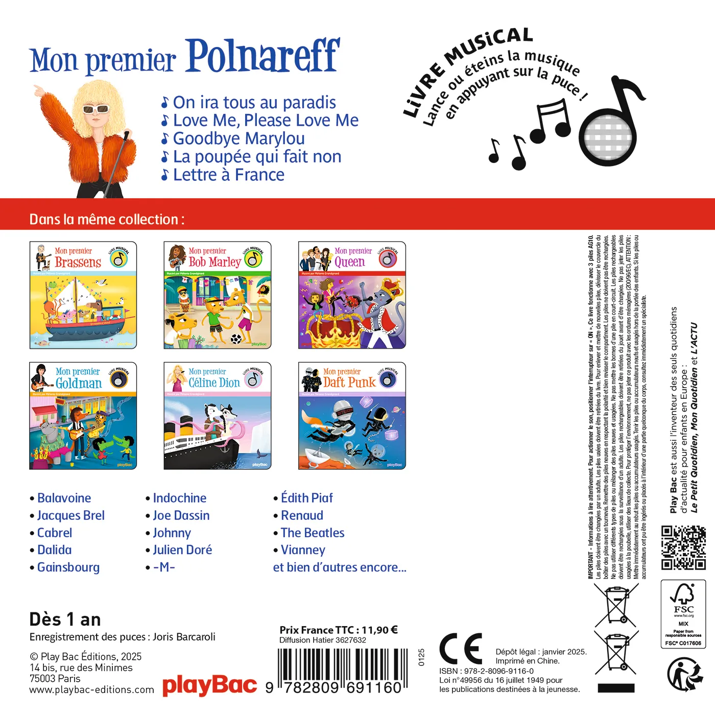 Frigobloc Mon premier Polnareff livre musical 5 sons dès 1 an