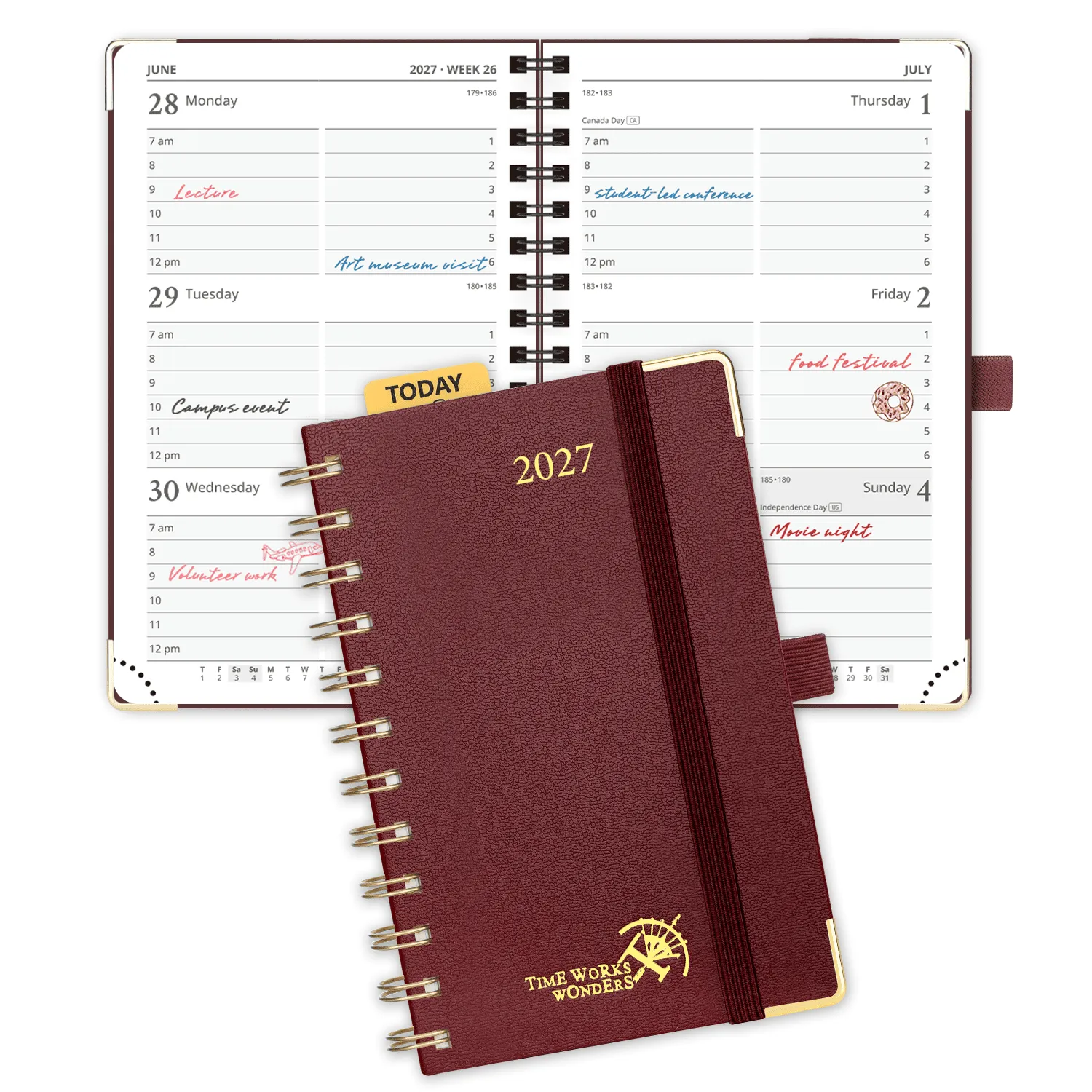Poprun WEHA6-27 agenda hebdomadaire A6 2027 rigide poche